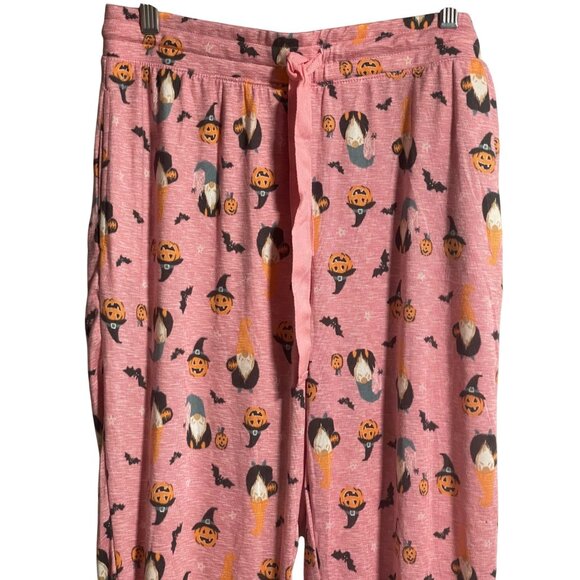 Jaclyn Intimates Pink Halloween Gnome Pajama Pants Womens Large Soft Poly Blend - Picture 3 of 9